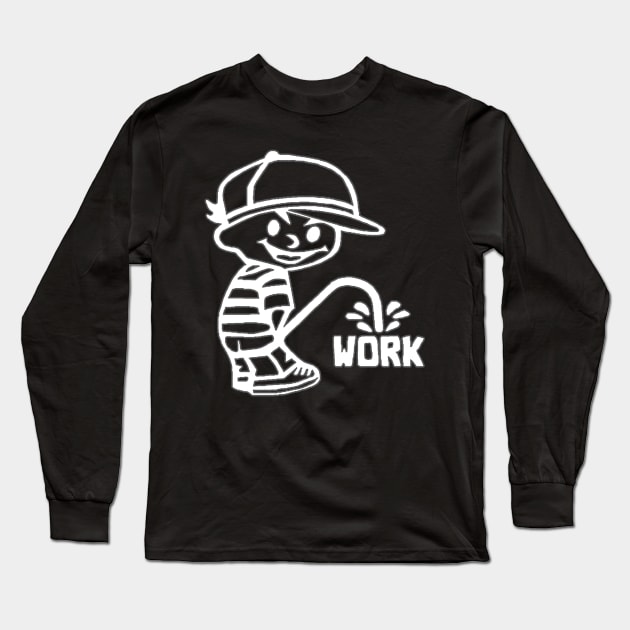 Calvin Funny Work Sticker Long Sleeve T-Shirt by  The best hard hat stickers 